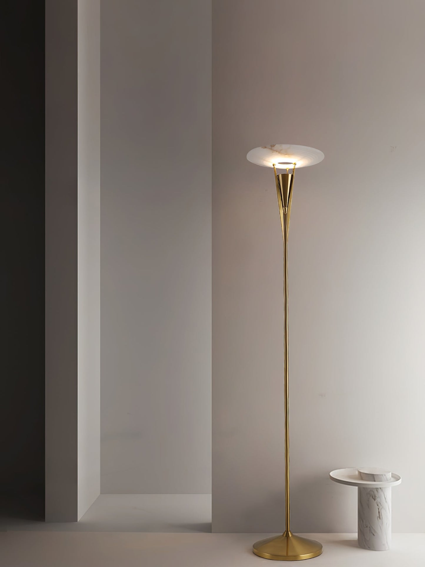 Aragon Floor Lamp LED Modern Design Black Copper Finish