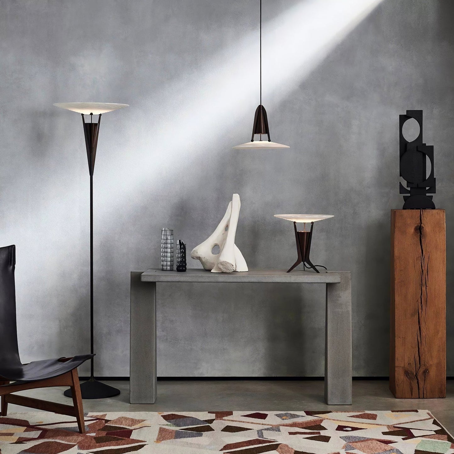 Aragon Floor Lamp LED Modern Design Black Copper Finish