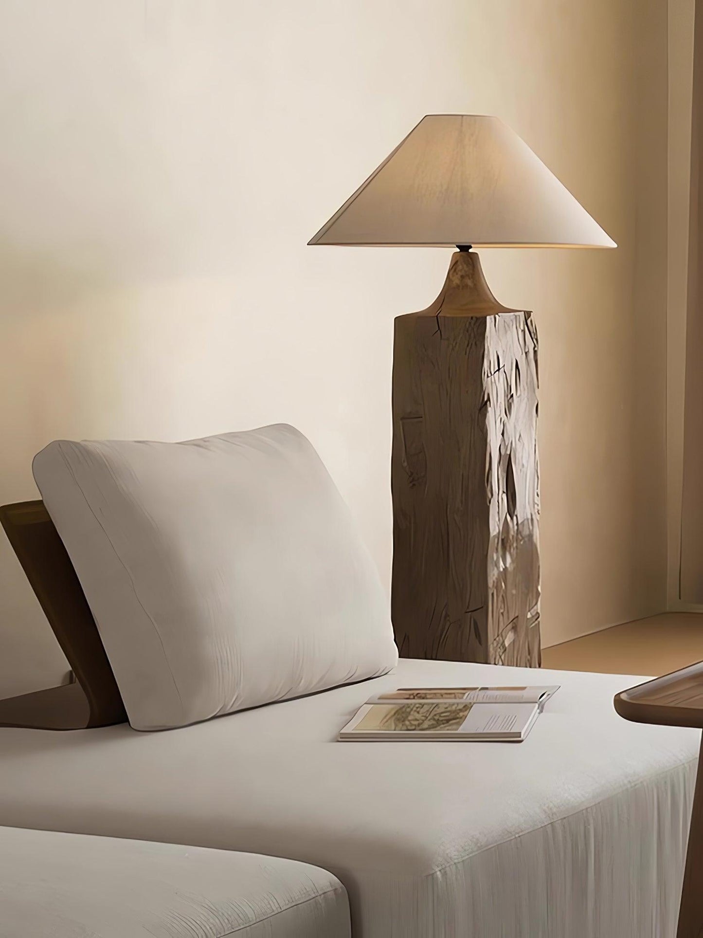 Arboreal Whisper Floor Lamp - LED, Wooden Base, Indoor Lighting