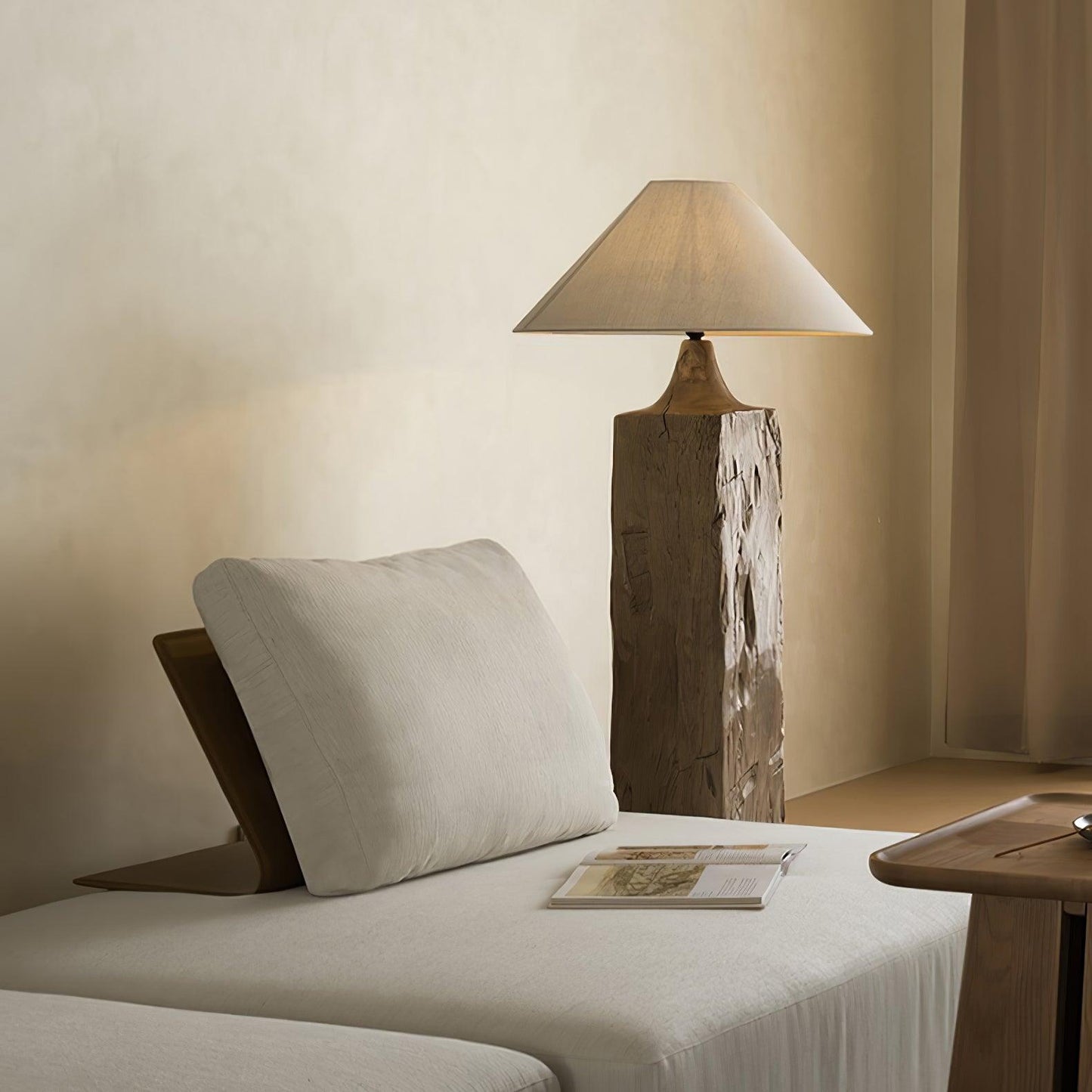 Arboreal Whisper Floor Lamp - LED, Wooden Base, Indoor Lighting
