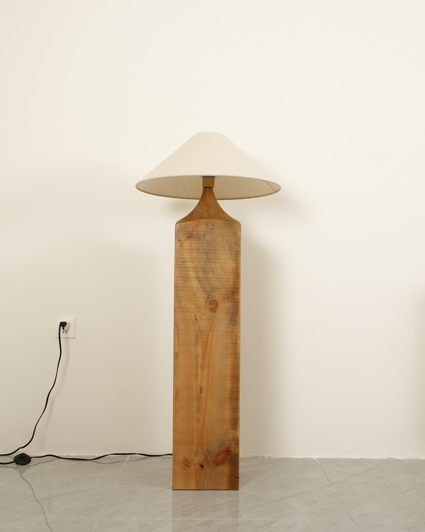 Arboreal Whisper Floor Lamp - LED, Wooden Base, Indoor Lighting