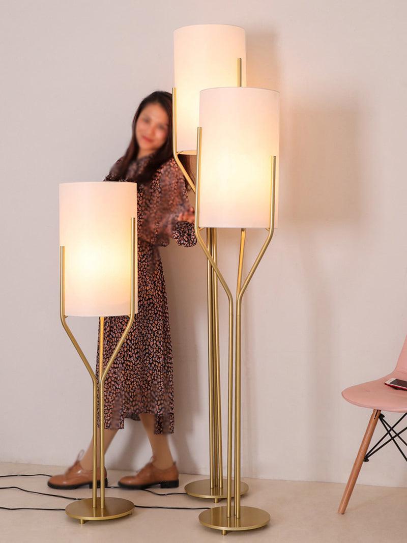 Arborescence Floor Lamp with LED, Adjustable Height, Brass Finishes