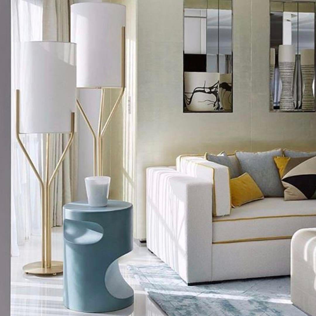 Arborescence Floor Lamp with LED, Adjustable Height, Brass Finishes