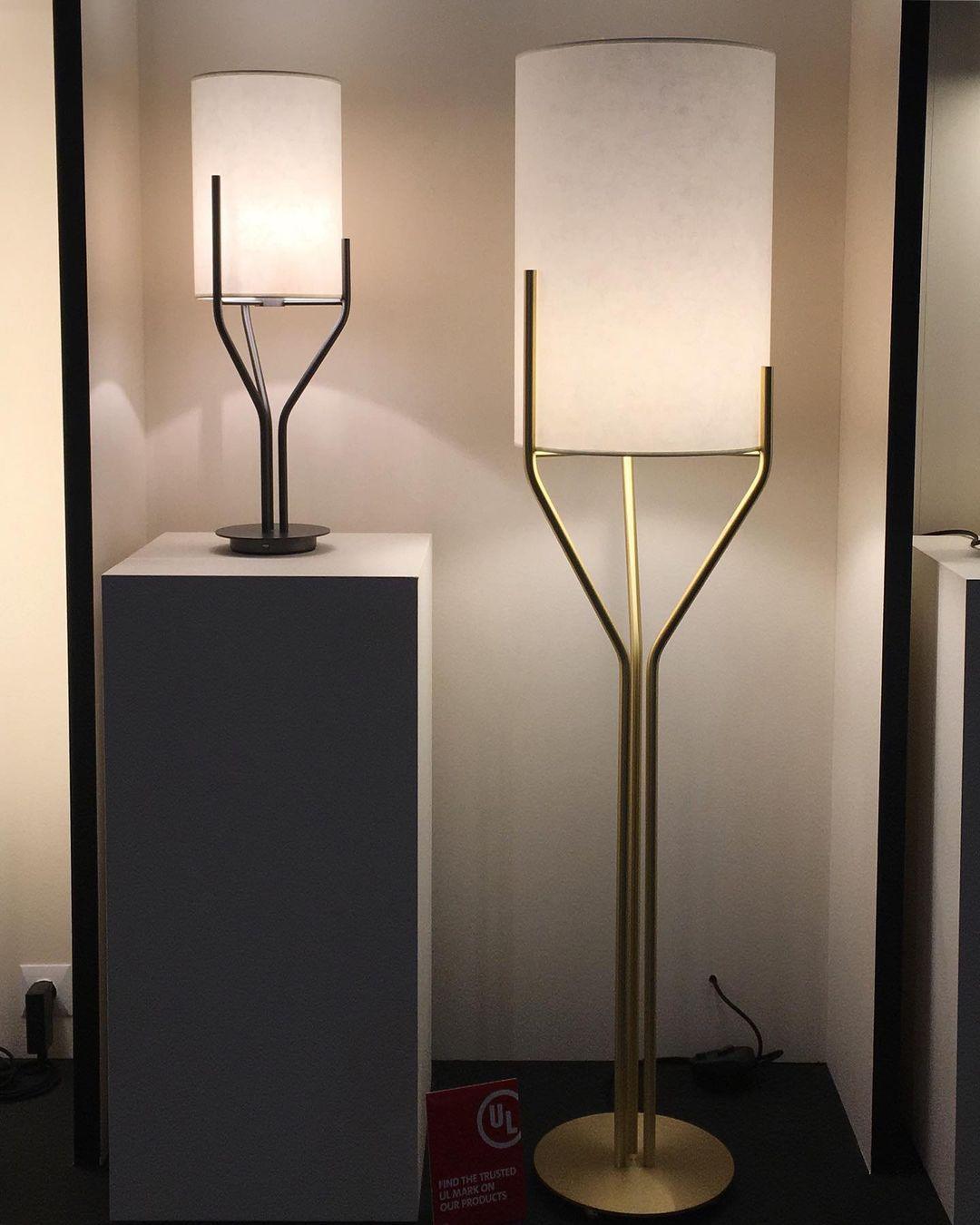 Arborescence Floor Lamp with LED, Adjustable Height, Brass Finishes