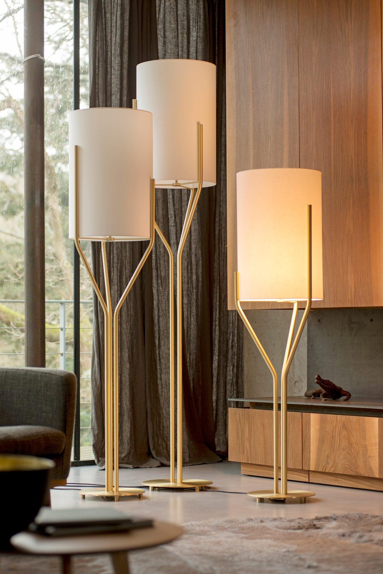 Arborescence Floor Lamp with LED, Adjustable Height, Brass Finishes