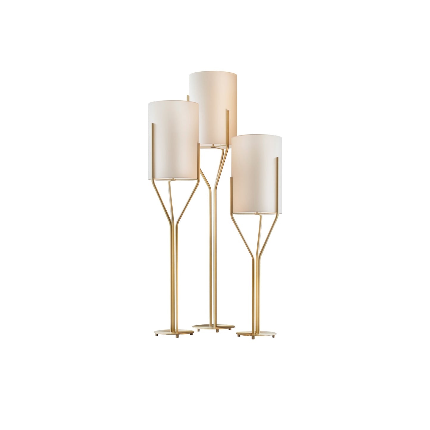 Arborescence Floor Lamp with LED, Adjustable Height, Brass Finishes