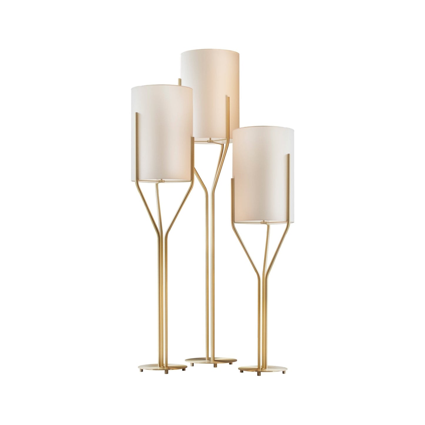 Arborescence Floor Lamp with LED, Adjustable Height, Brass Finishes
