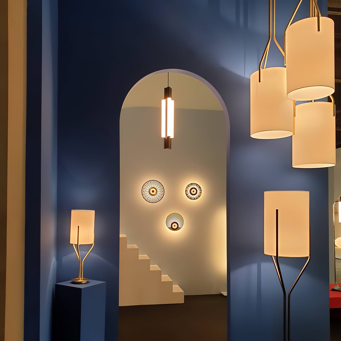 Arborescence Floor Lamp with LED, Adjustable Height, Brass Finishes