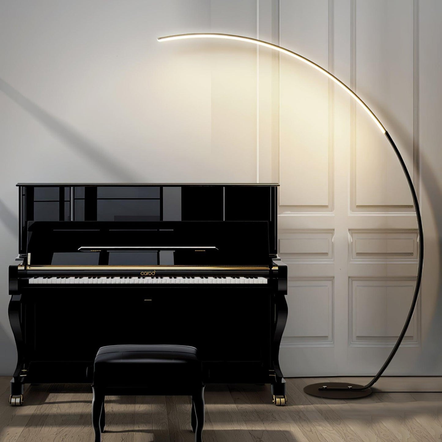 Arc Floor Lamp with Integrated LED - Modern Minimalist Design
