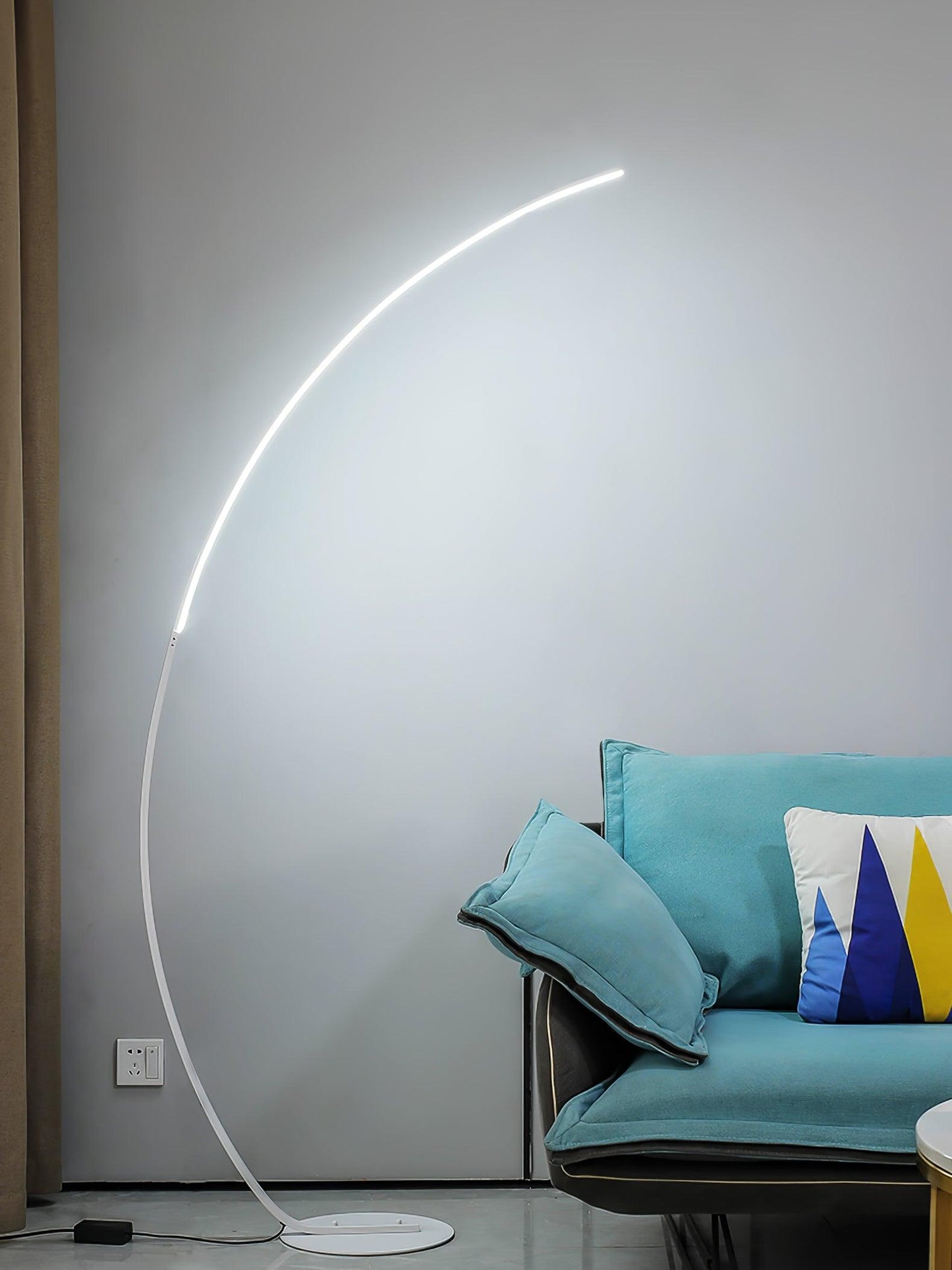 Arc Floor Lamp with Integrated LED - Modern Minimalist Design
