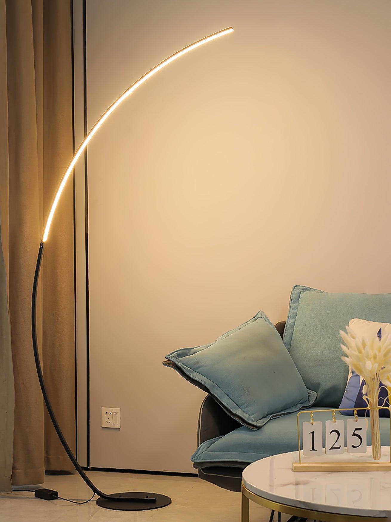Arc Floor Lamp with Integrated LED - Modern Minimalist Design