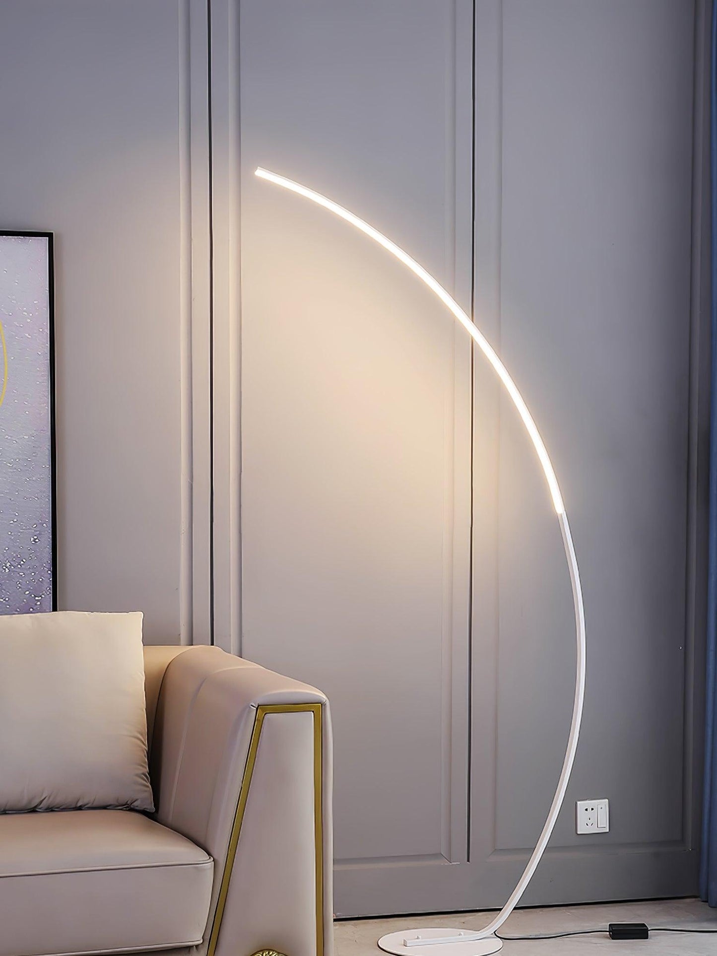 Arc Floor Lamp with Integrated LED - Modern Minimalist Design