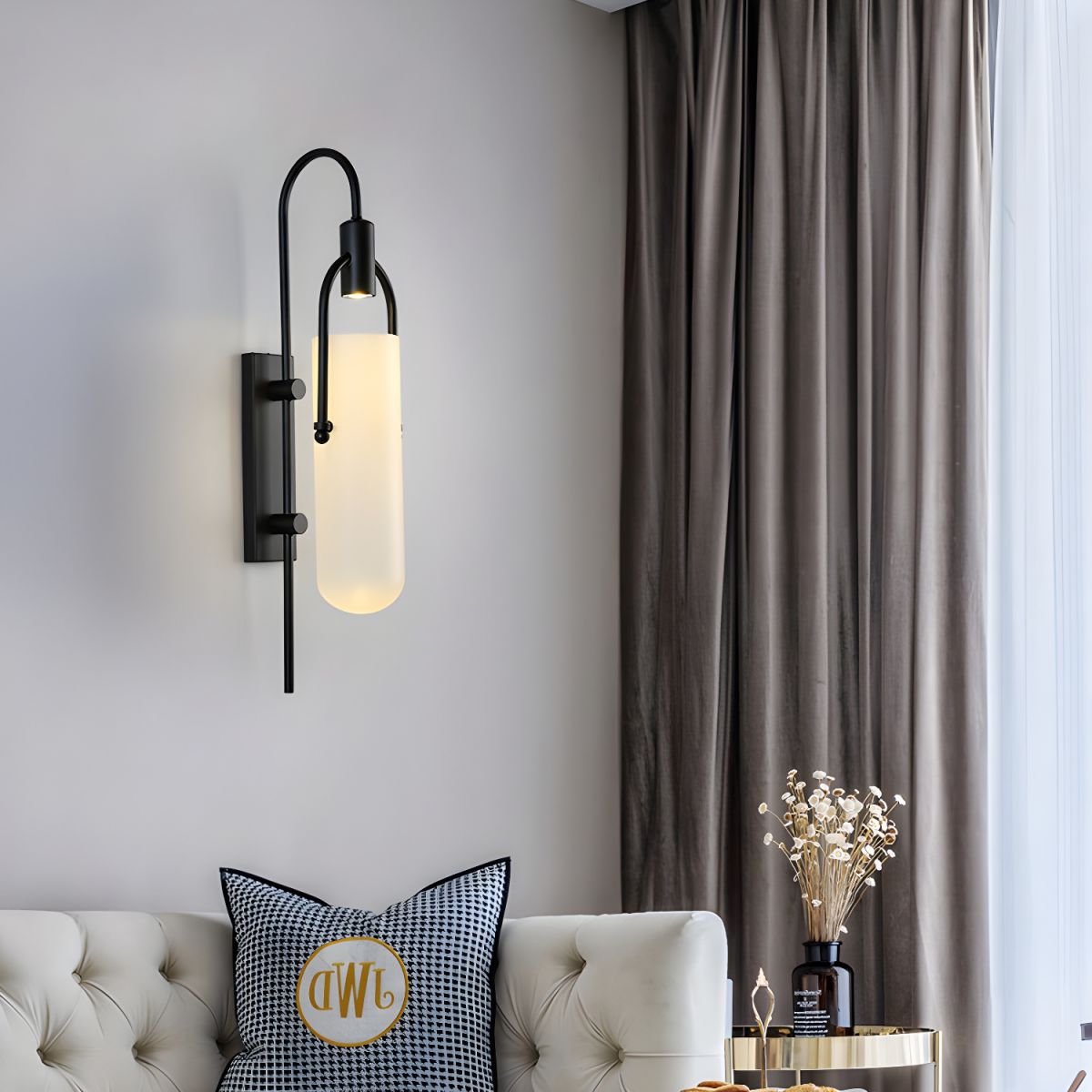 Arc Wall Lamp Set of 2, LED Glass Indoor Lighting