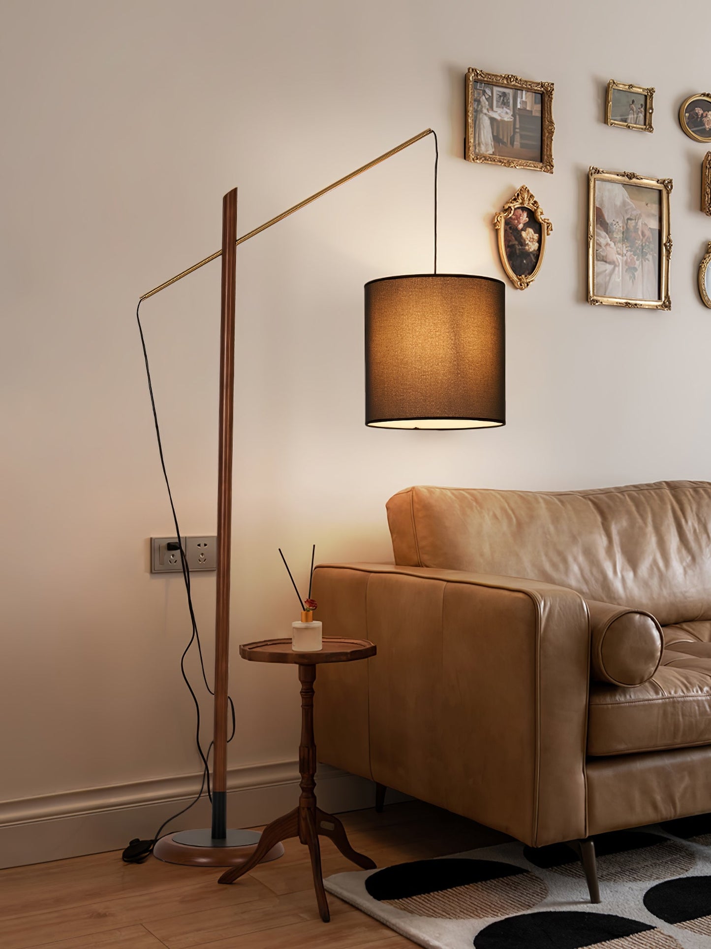 Archer Floor Lamp - Modern Black Metal LED Light, Indoor Use