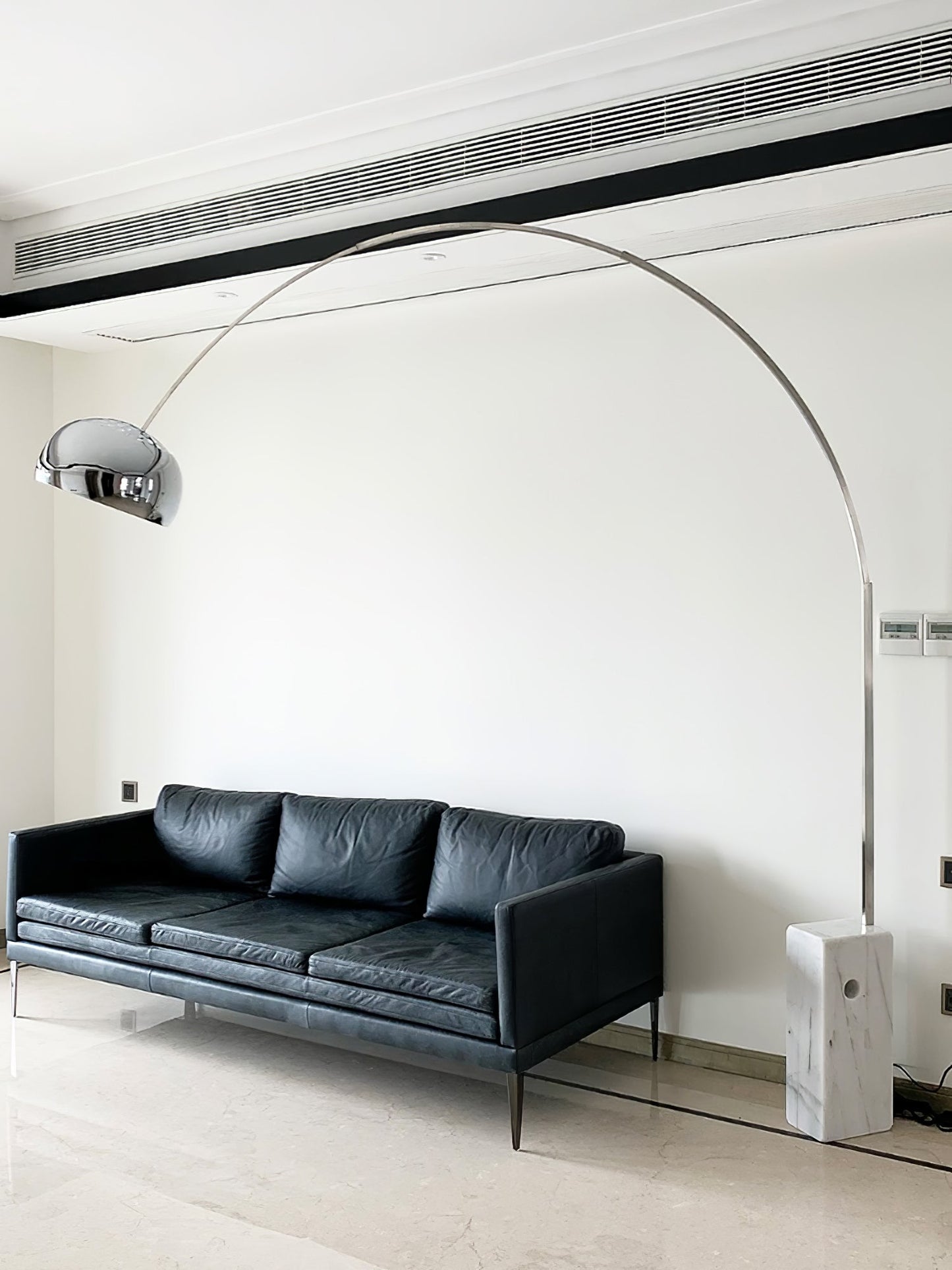 Arcadia Luxe Floor Lamp with Marble Base and LED Light