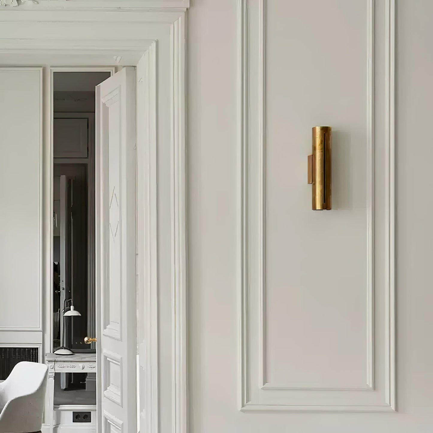 Aria Cylinder Wall Light LED Indoor Brass Fixture