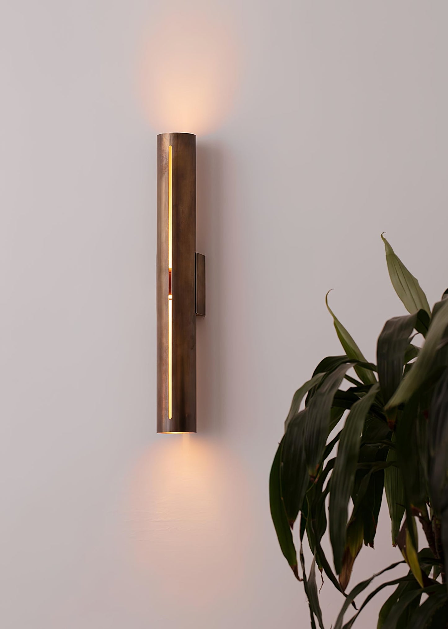Aria Cylinder Wall Light LED Indoor Brass Fixture