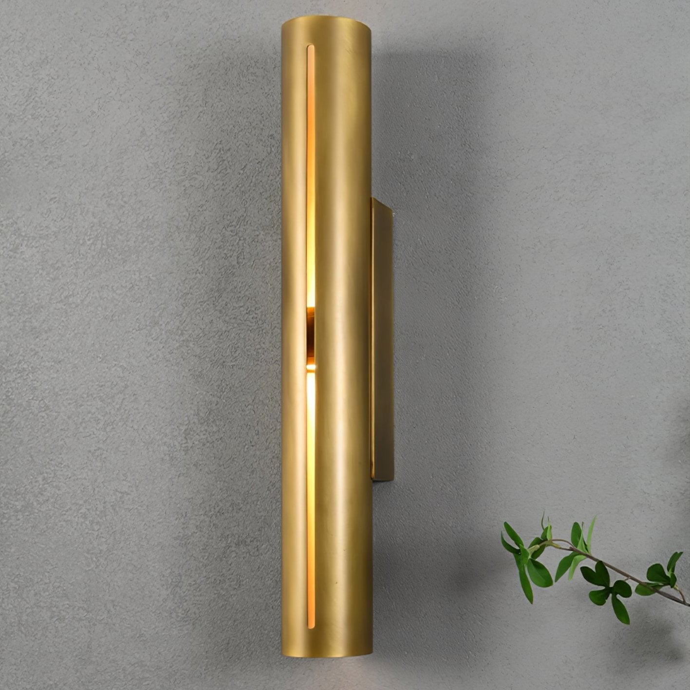 Aria Cylinder Wall Light LED Indoor Brass Fixture