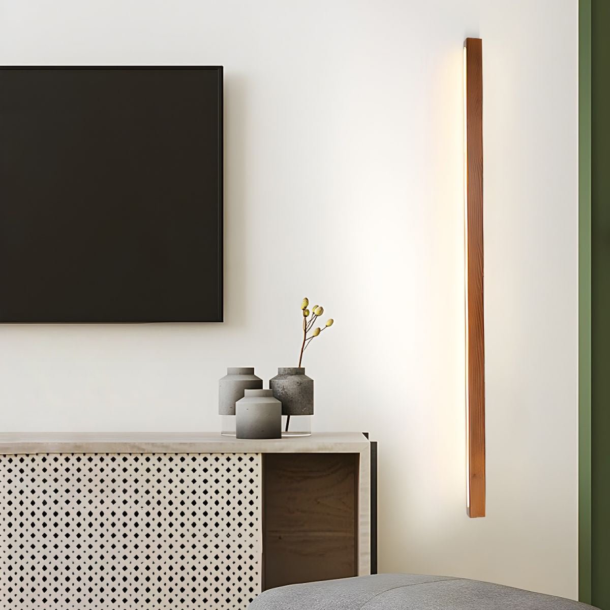 Arlo Linear Wood Wall Light Dimmable LED Indoor Lighting