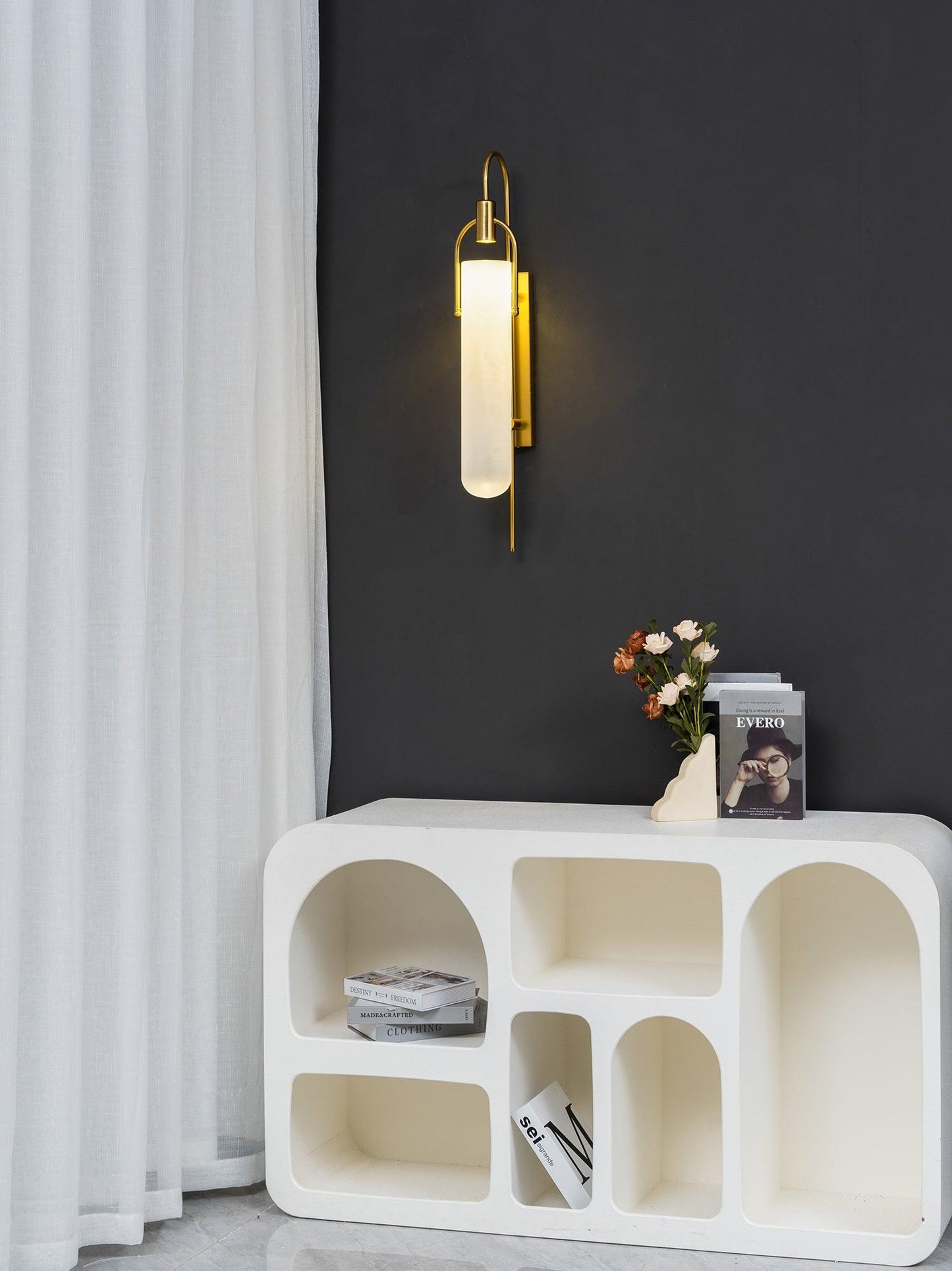 Arc Wall Lamp Set of 2, LED Glass Indoor Lighting
