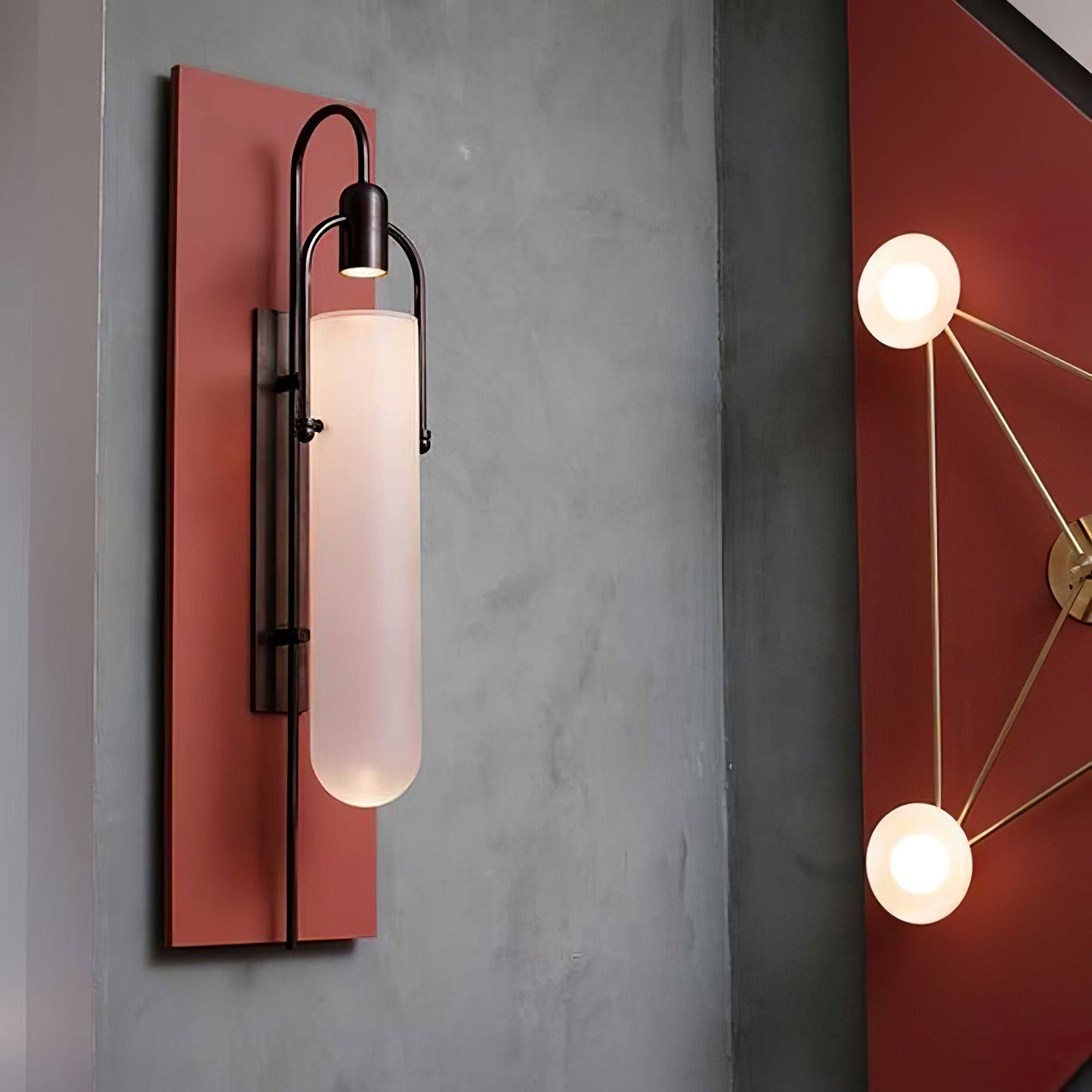 Arc Wall Lamp Set of 2, LED Glass Indoor Lighting
