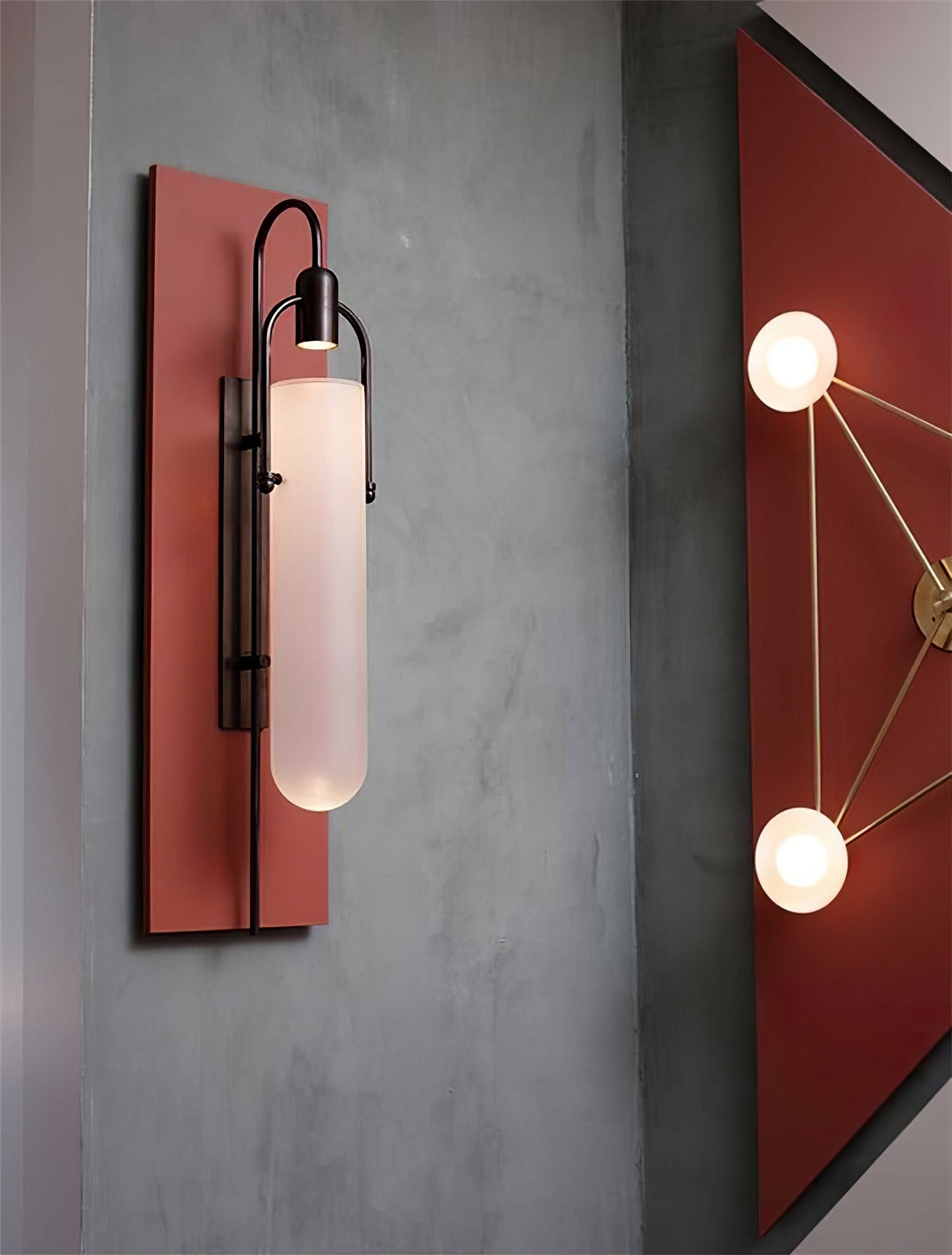 Arc Wall Lamp Set of 2, LED Glass Indoor Lighting