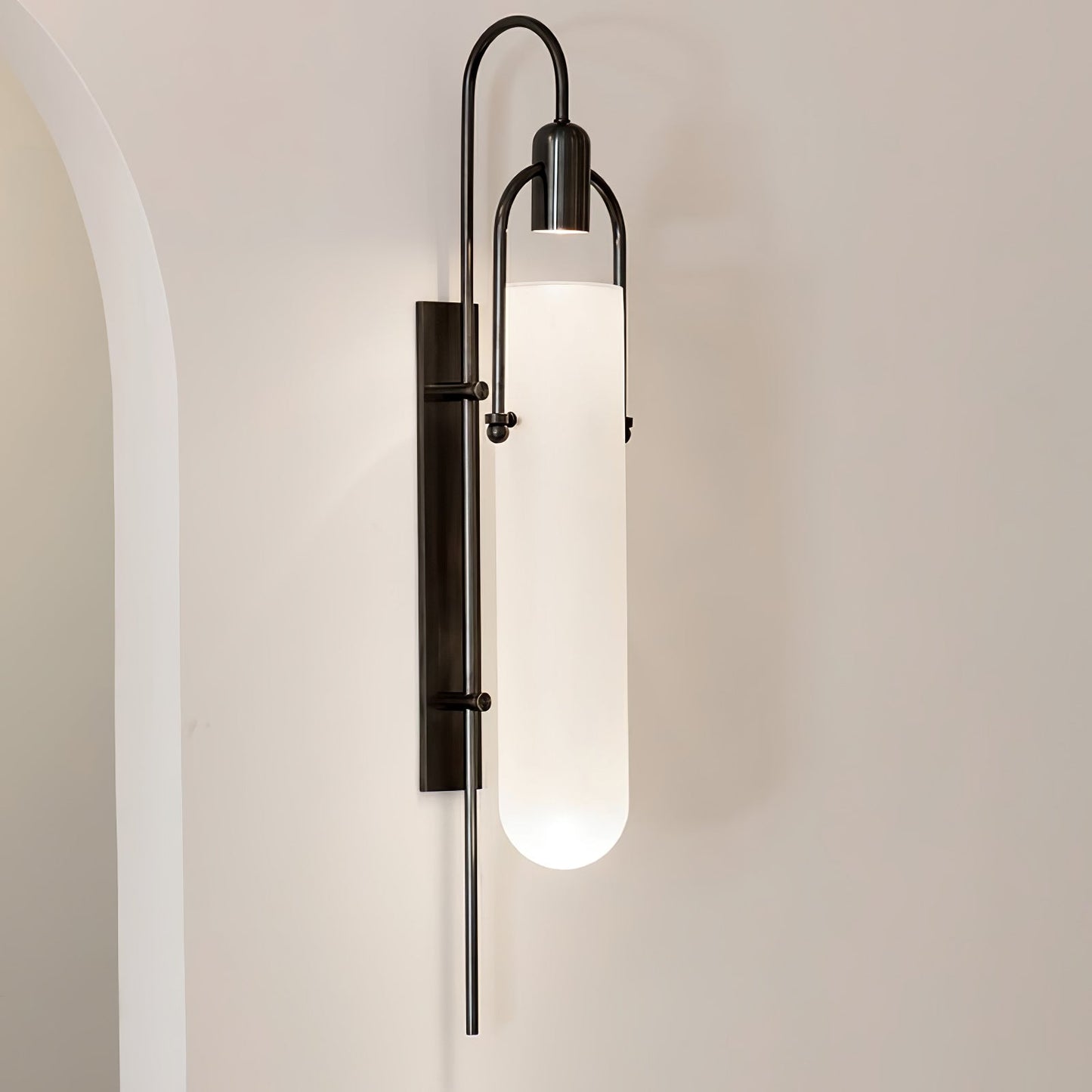 Arc Wall Lamp Set of 2, LED Glass Indoor Lighting