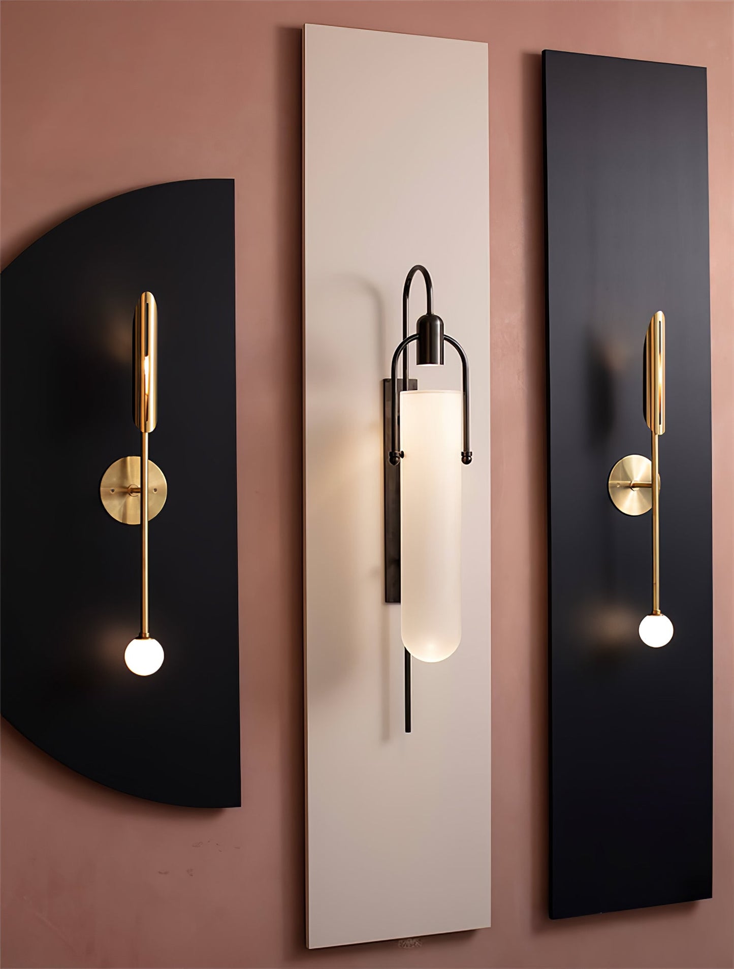 Arc Wall Lamp Set of 2, LED Glass Indoor Lighting