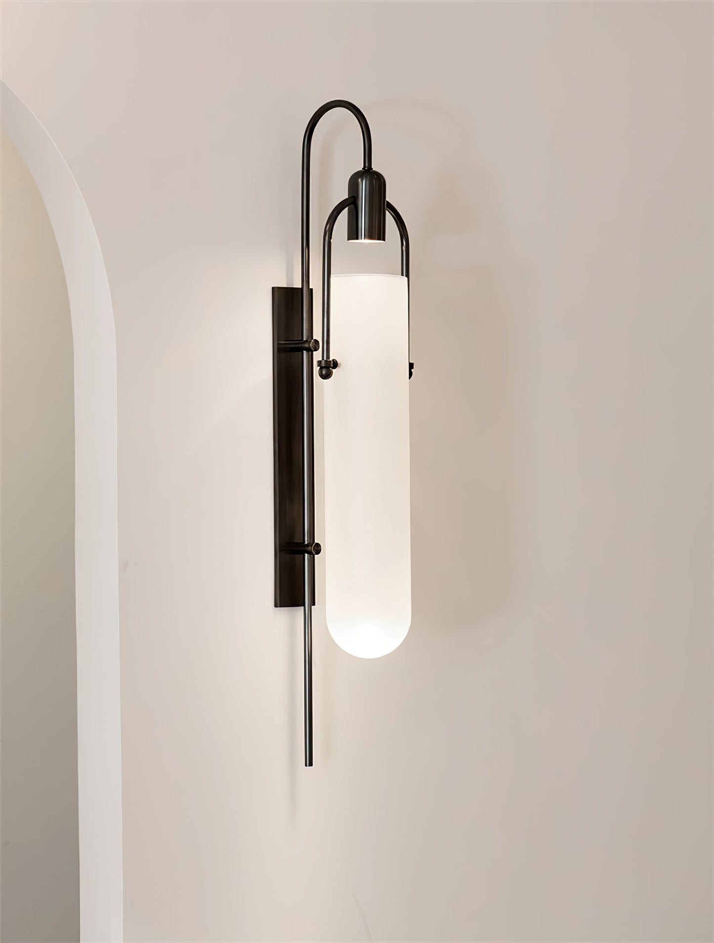 Arc Wall Lamp Set of 2, LED Glass Indoor Lighting