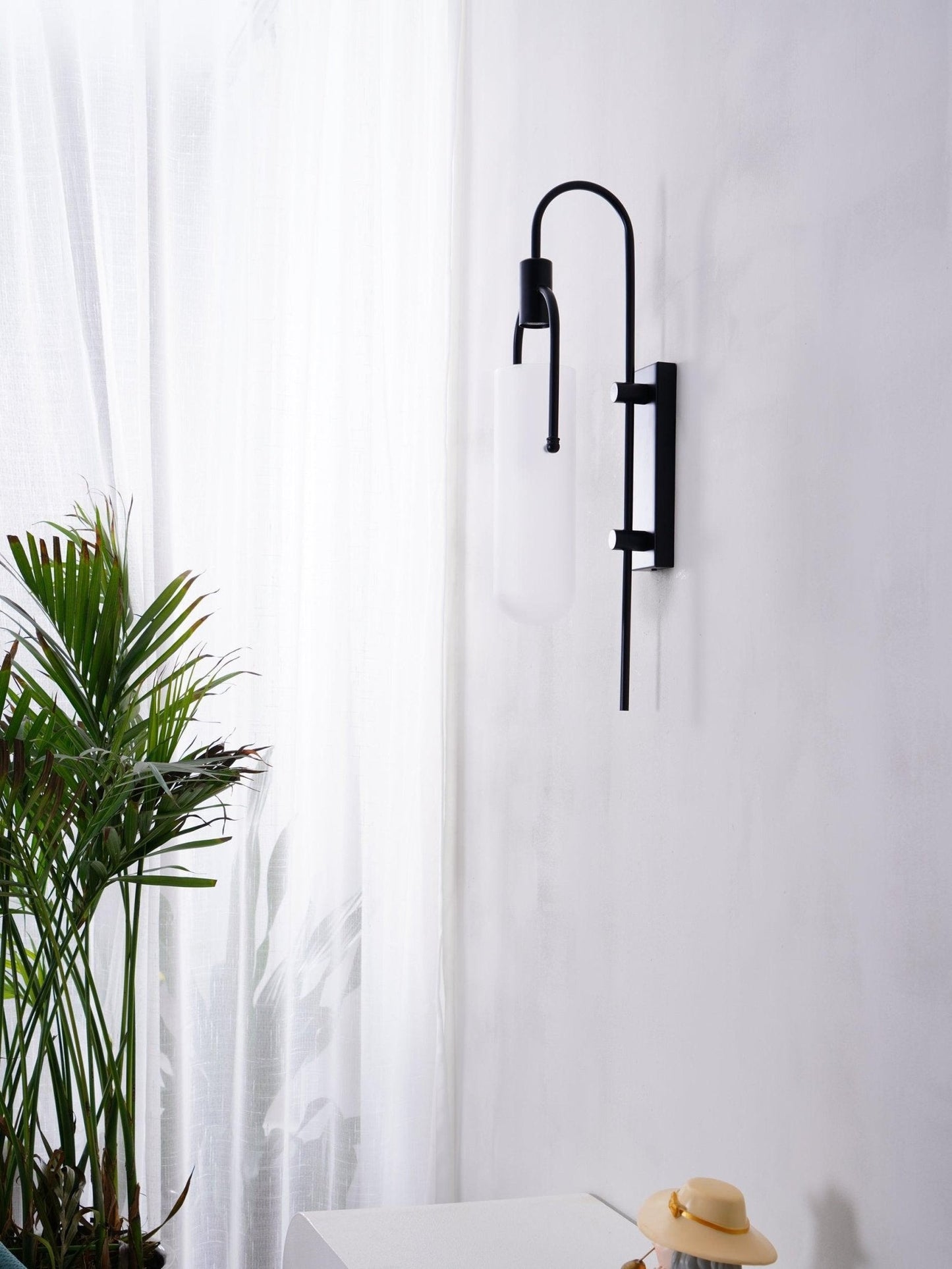 Arc Wall Lamp Set of 2, LED Glass Indoor Lighting