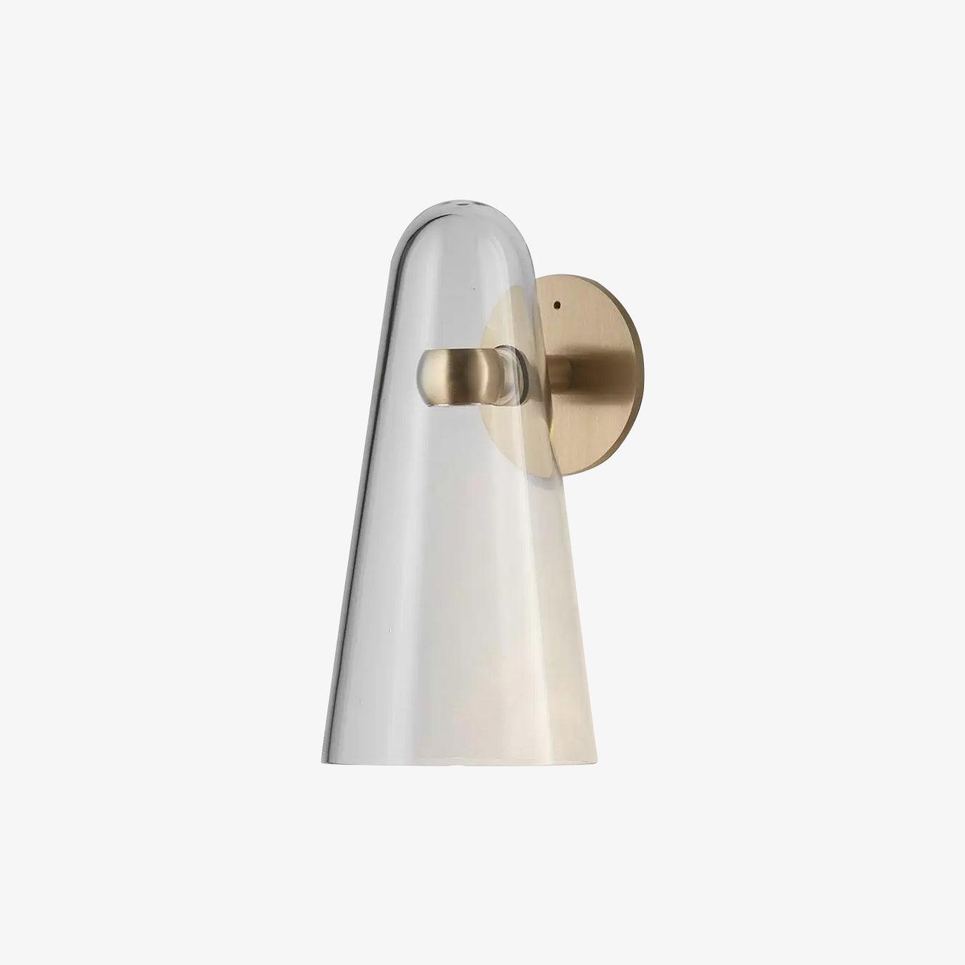 Conical Glass Wall Lamp with Integrated LED and Modern Design