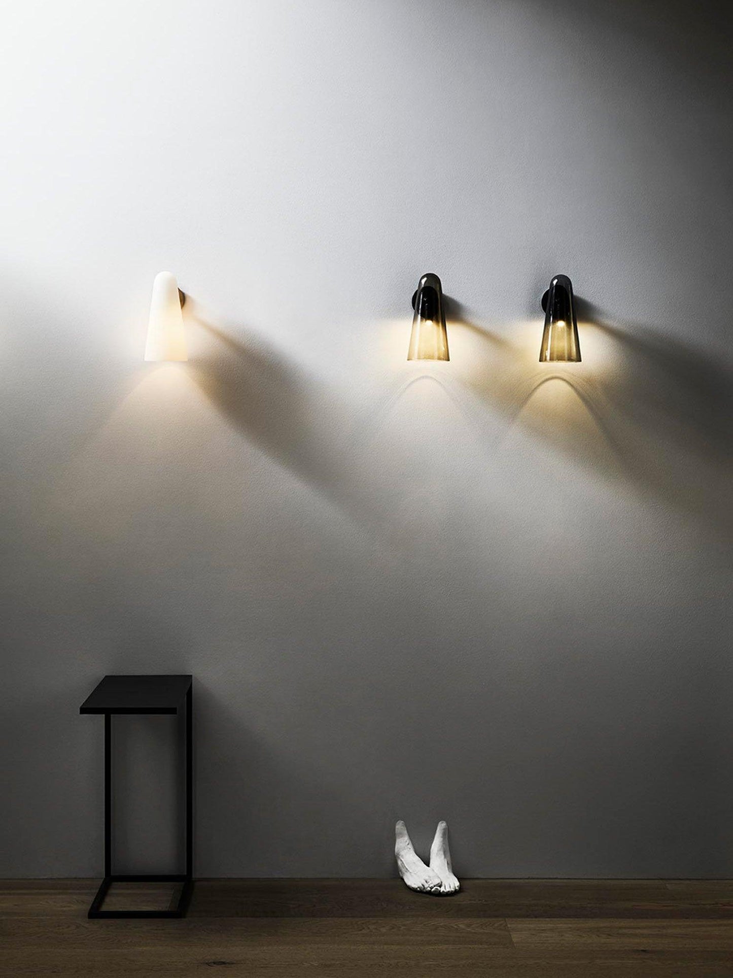 Conical Glass Wall Lamp with Integrated LED and Modern Design