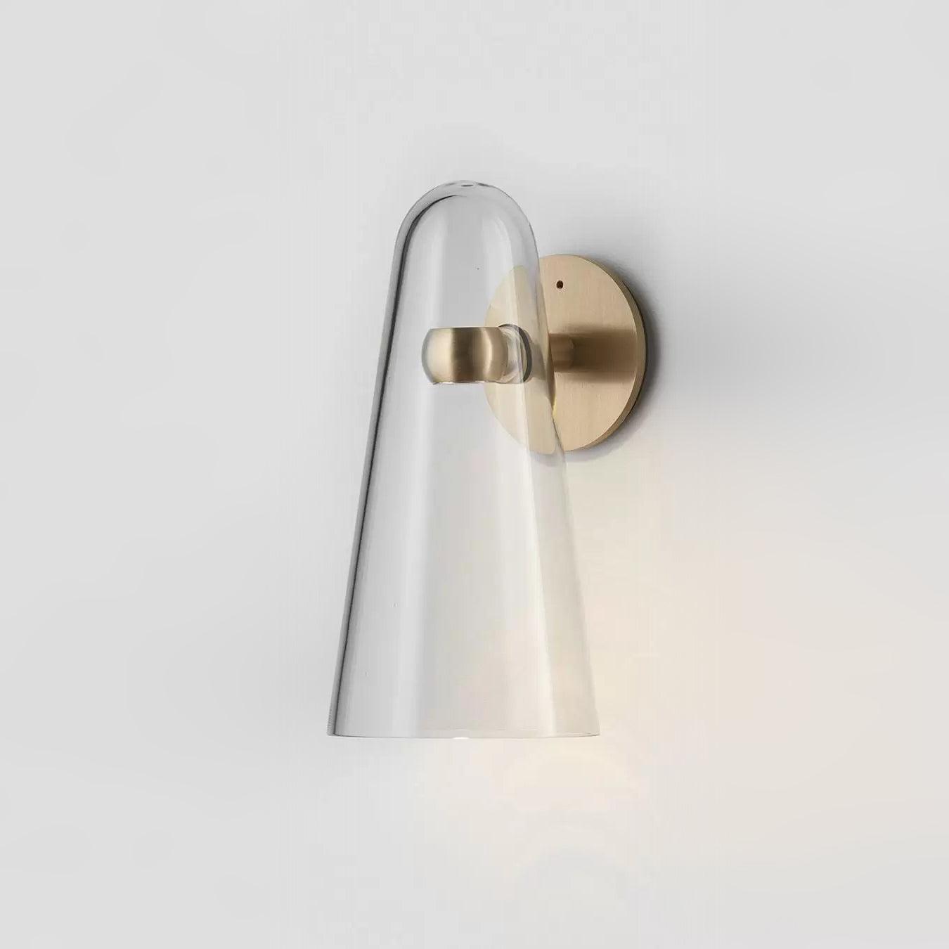 Conical Glass Wall Lamp with Integrated LED and Modern Design