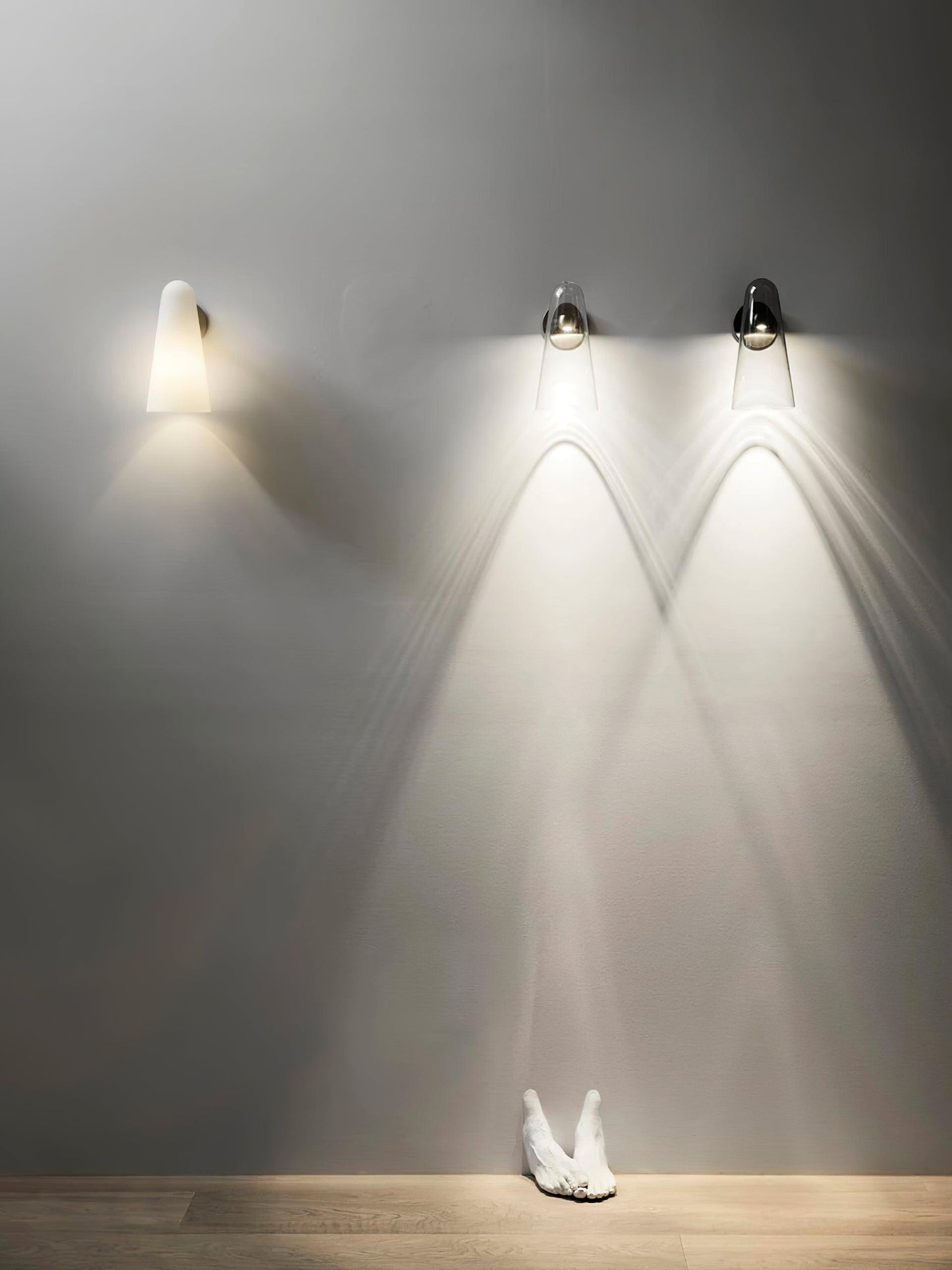 Conical Glass Wall Lamp with Integrated LED and Modern Design