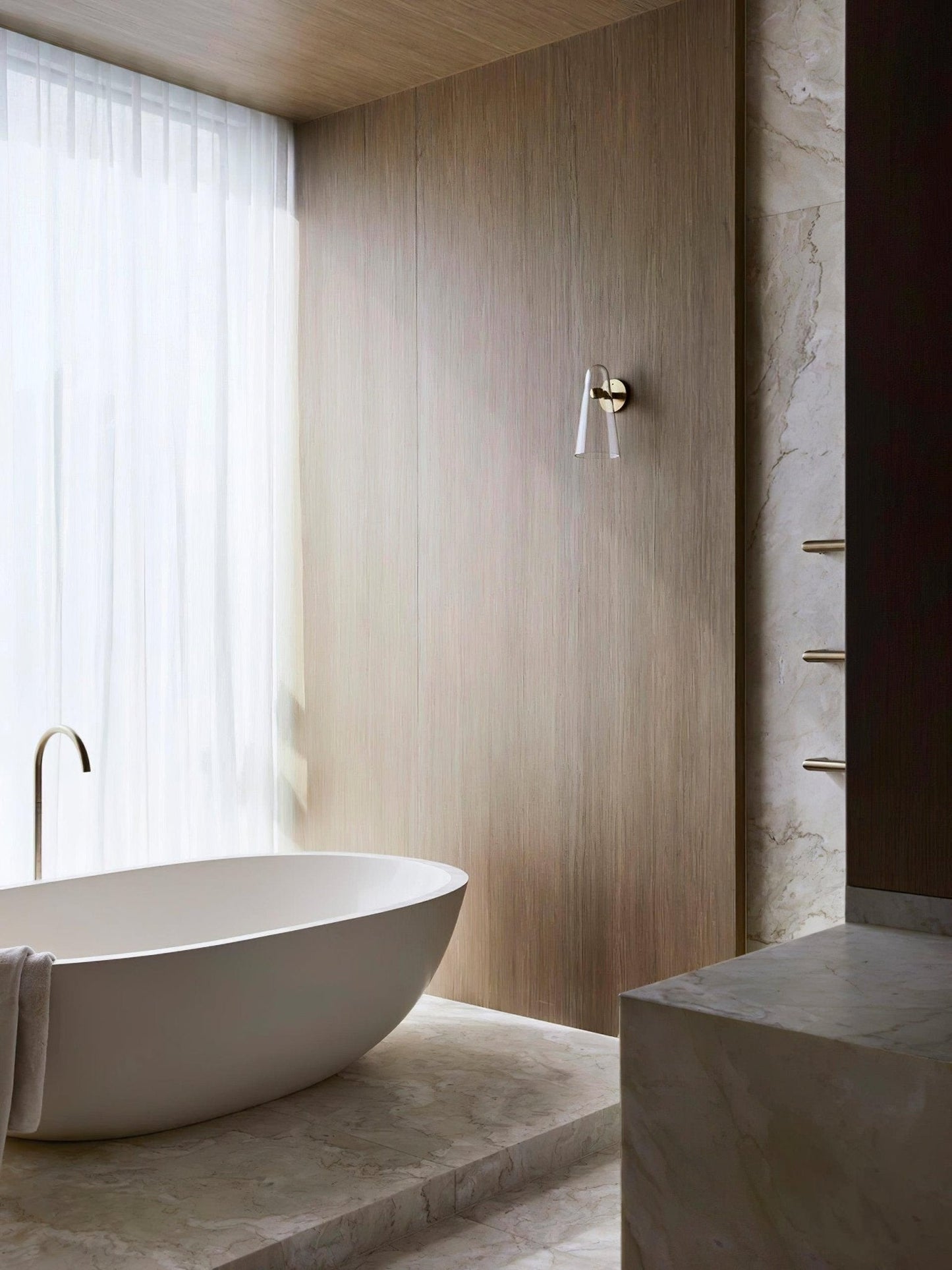 Conical Glass Wall Lamp with Integrated LED and Modern Design