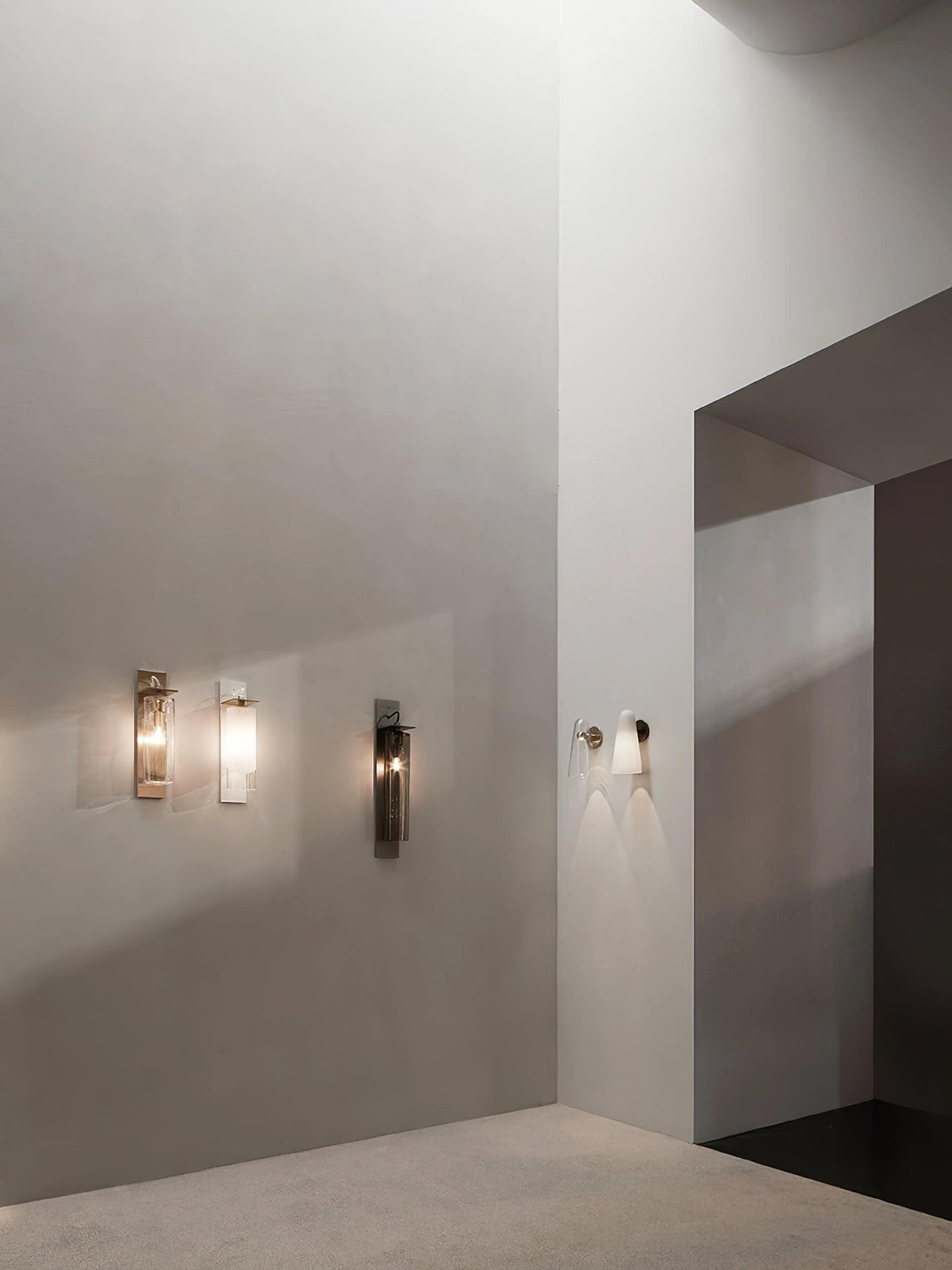 Conical Glass Wall Lamp with Integrated LED and Modern Design