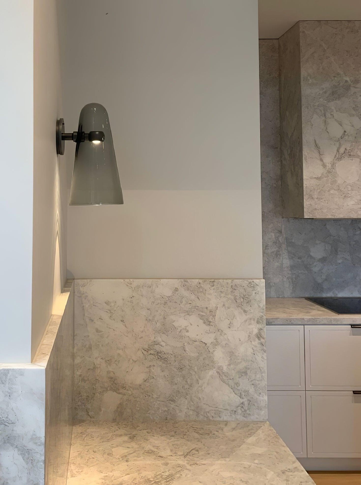 Conical Glass Wall Lamp with Integrated LED and Modern Design