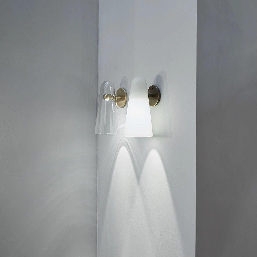 Conical Glass Wall Lamp with Integrated LED and Modern Design