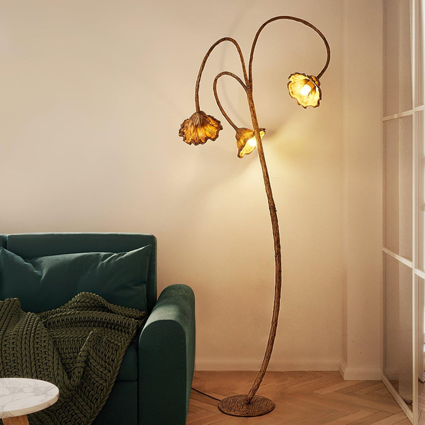 Artistic Lotus Leaf Floor Lamp LED Indoor Lighting Decor