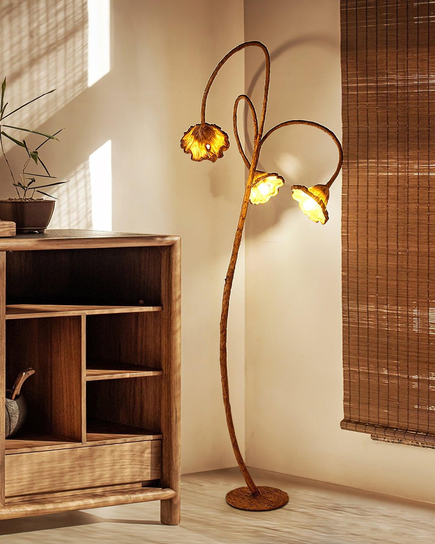 Artistic Lotus Leaf Floor Lamp LED Indoor Lighting Decor