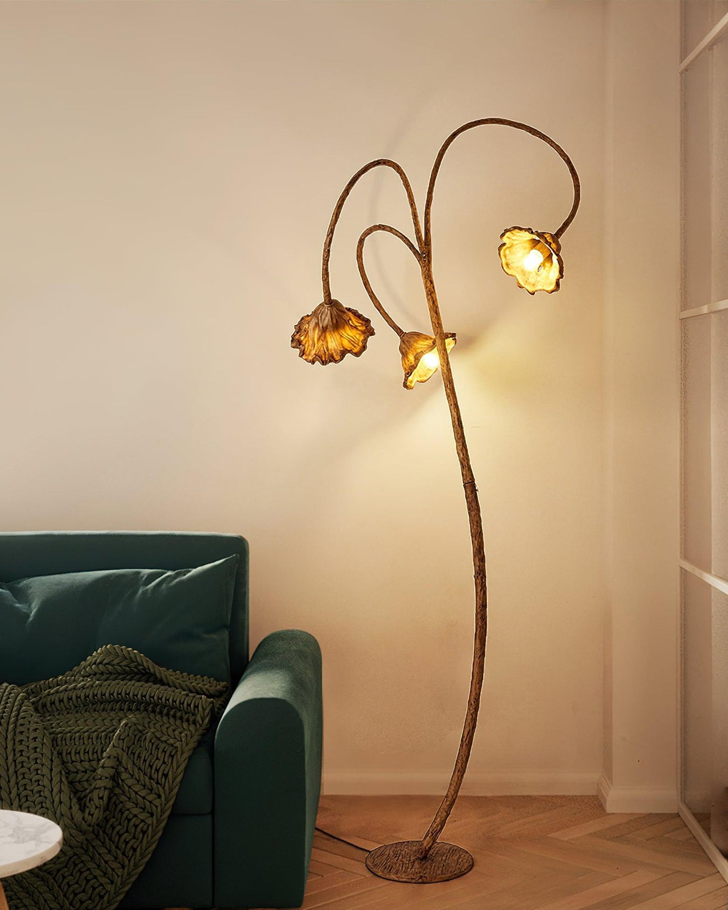 Artistic Lotus Leaf Floor Lamp LED Indoor Lighting Decor