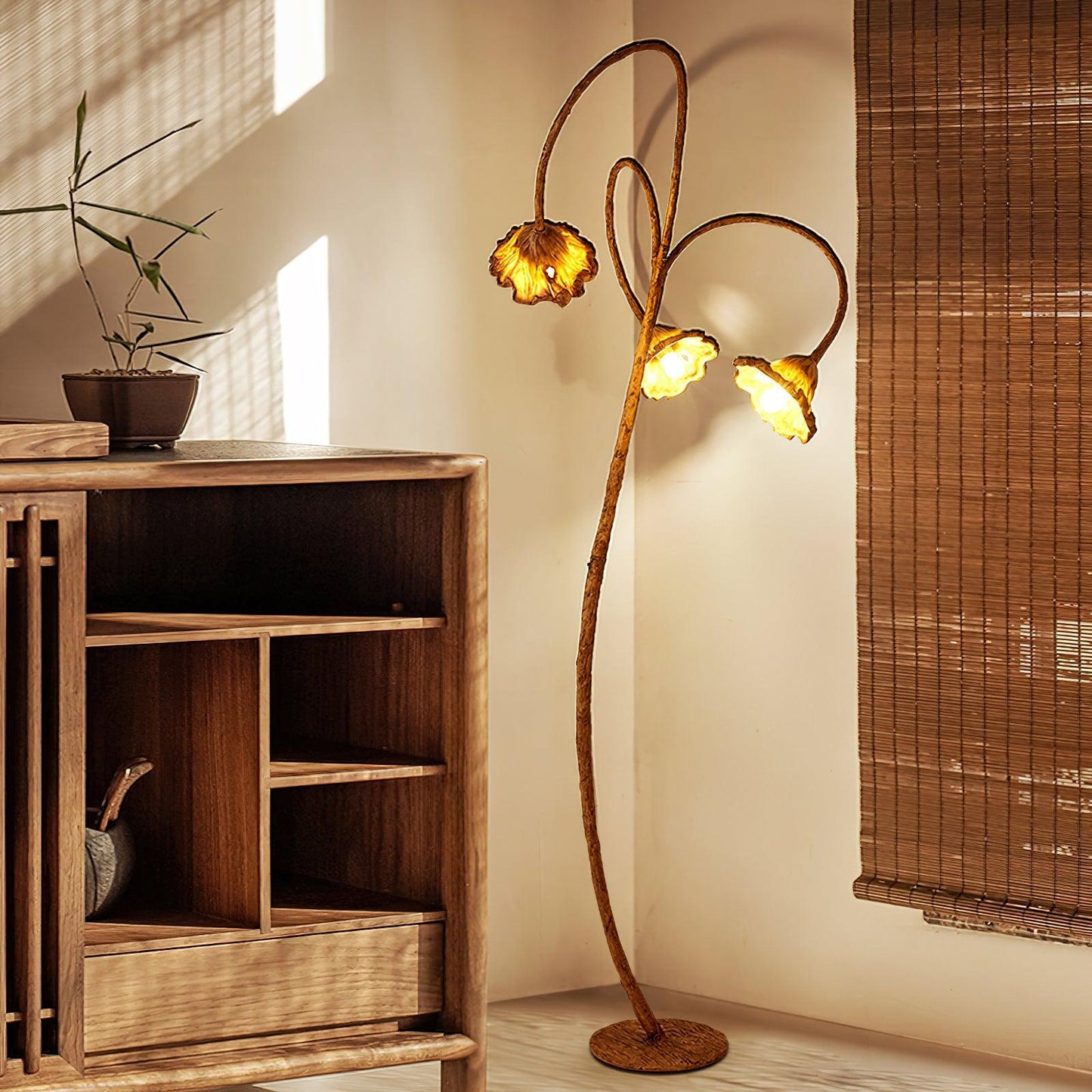 Artistic Lotus Leaf Floor Lamp LED Indoor Lighting Decor