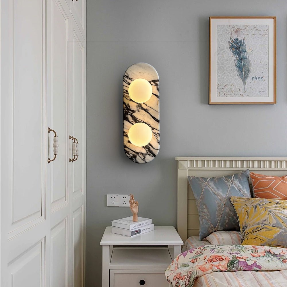 Asteria Wall Lamp - Elegant Marble & Glass LED Indoor Light