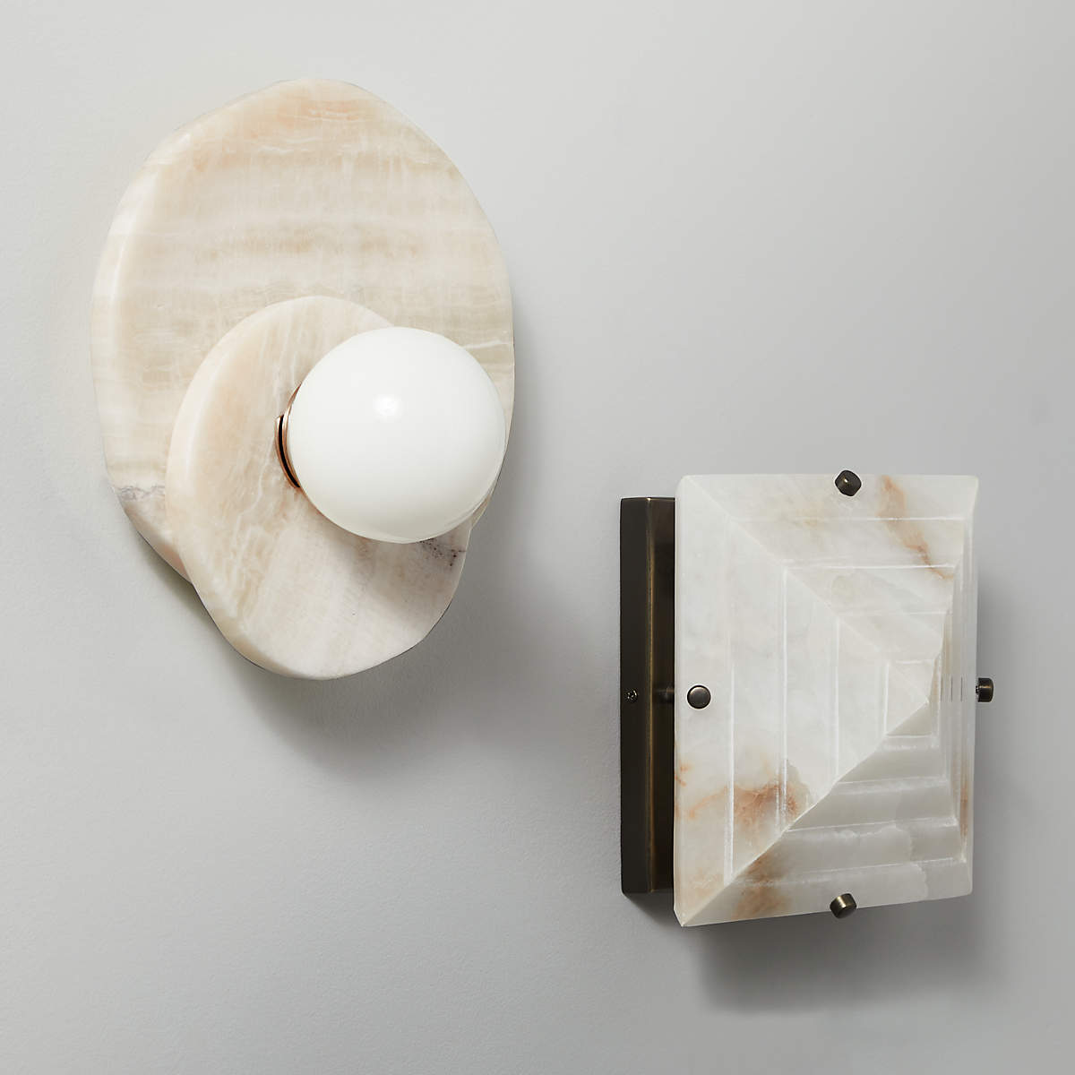 Astr Stone Wall Lamp - LED Indoor Lighting Fixture, Marble & Glass