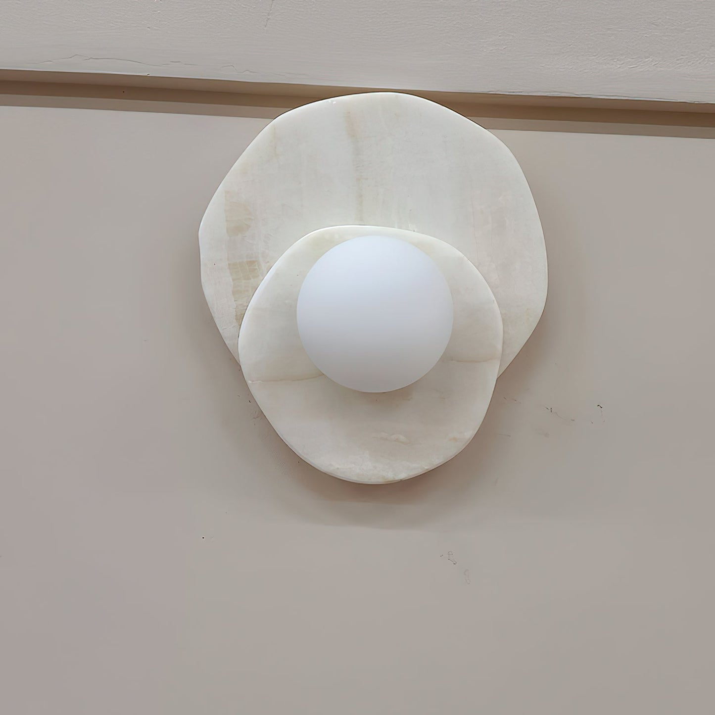 Astr Stone Wall Lamp - LED Indoor Lighting Fixture, Marble & Glass