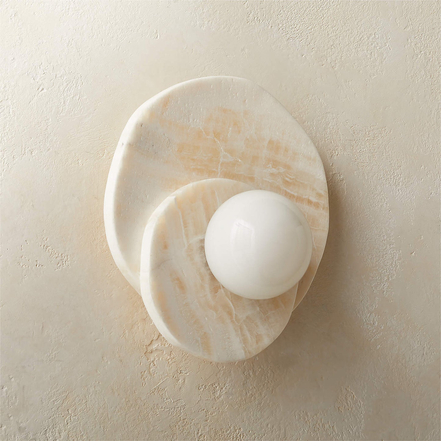 Astr Stone Wall Lamp - LED Indoor Lighting Fixture, Marble & Glass