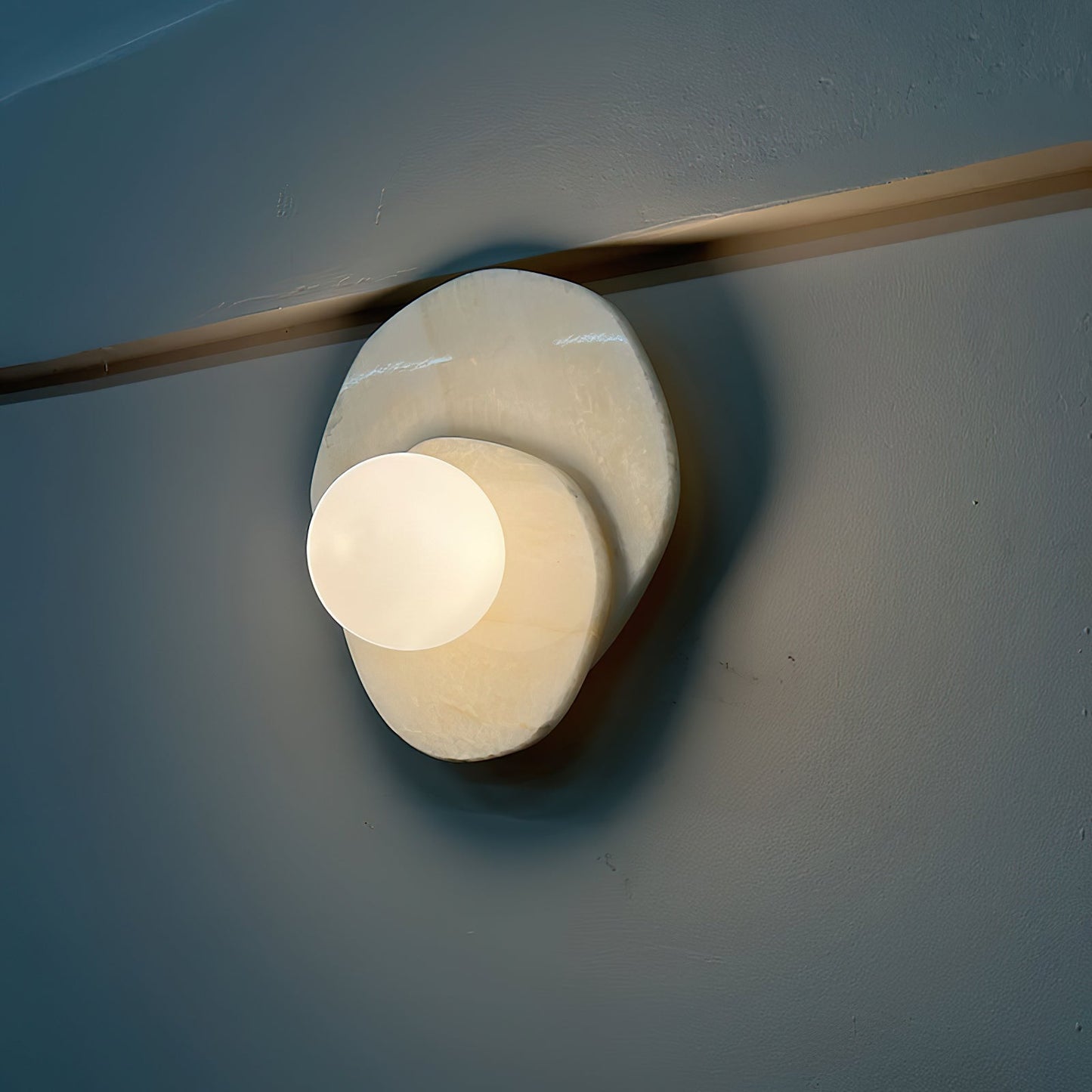 Astr Stone Wall Lamp - LED Indoor Lighting Fixture, Marble & Glass