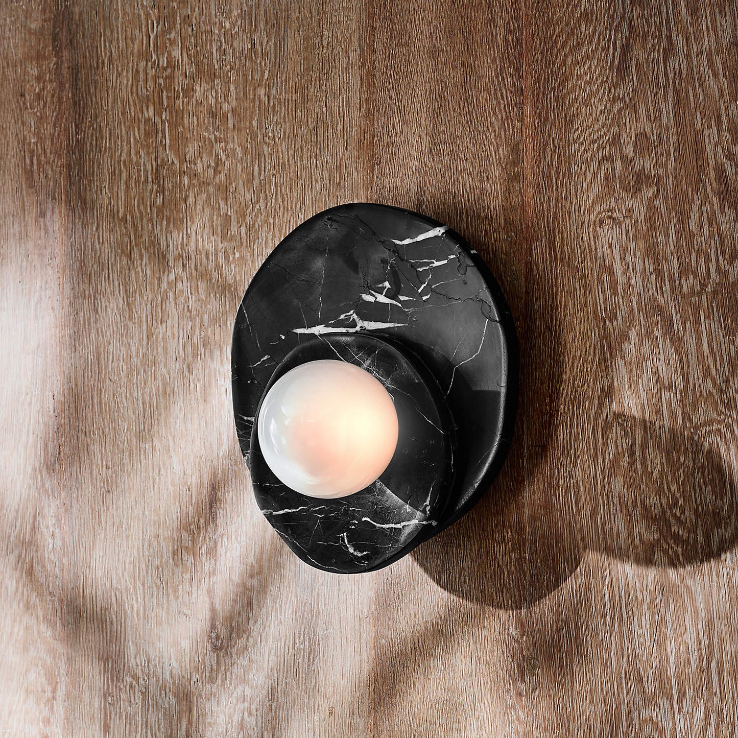 Astr Stone Wall Lamp - LED Indoor Lighting Fixture, Marble & Glass