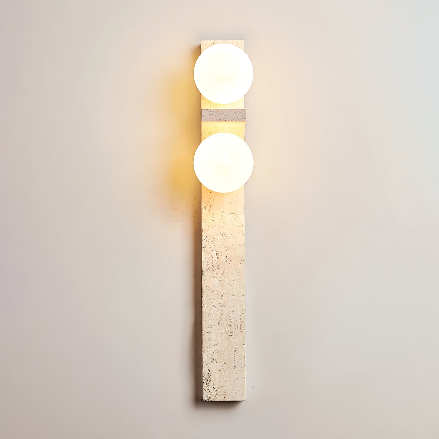 Asymmetrical Travertine Wall Sconce with LED Lighting