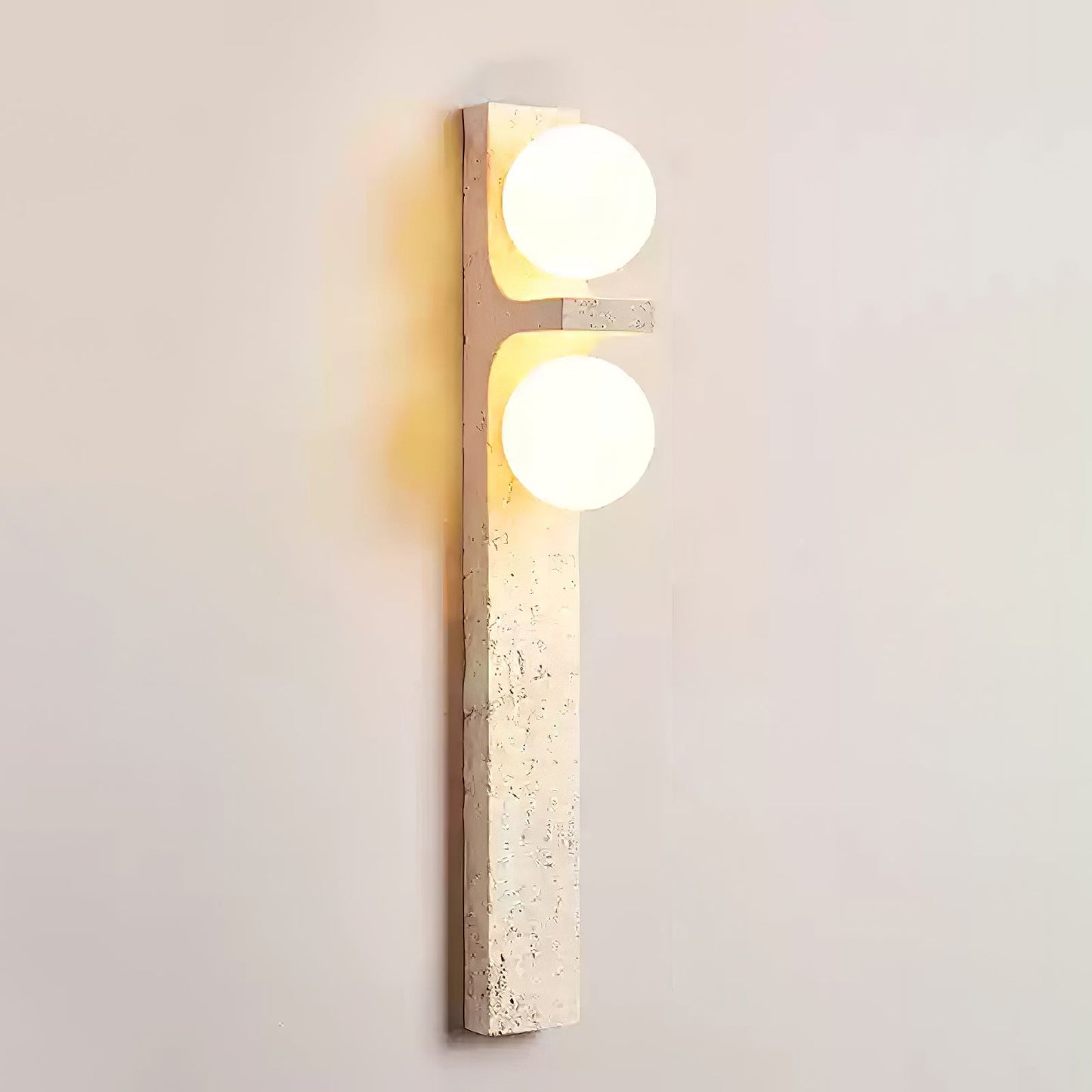Asymmetrical Travertine Wall Sconce with LED Lighting